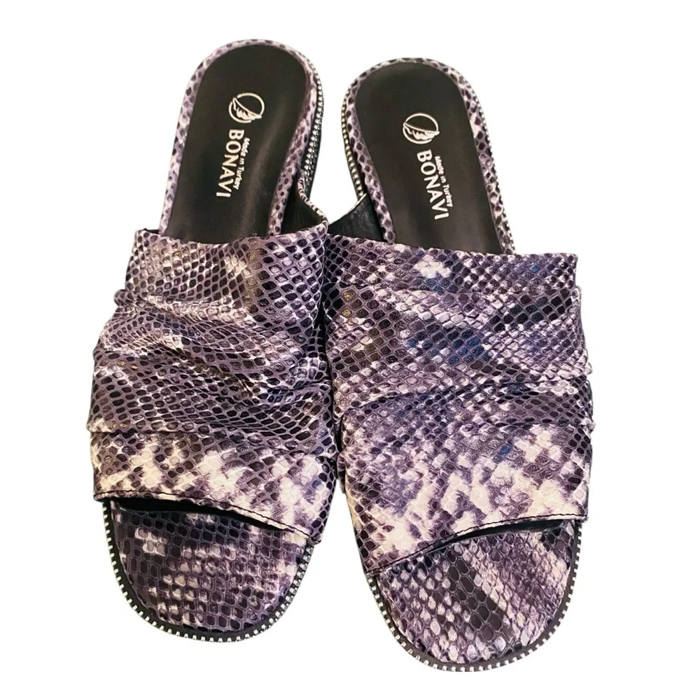 Bonavi Jade Slide Leather Camo Sandals Euro 39 - Picture 5 of 9